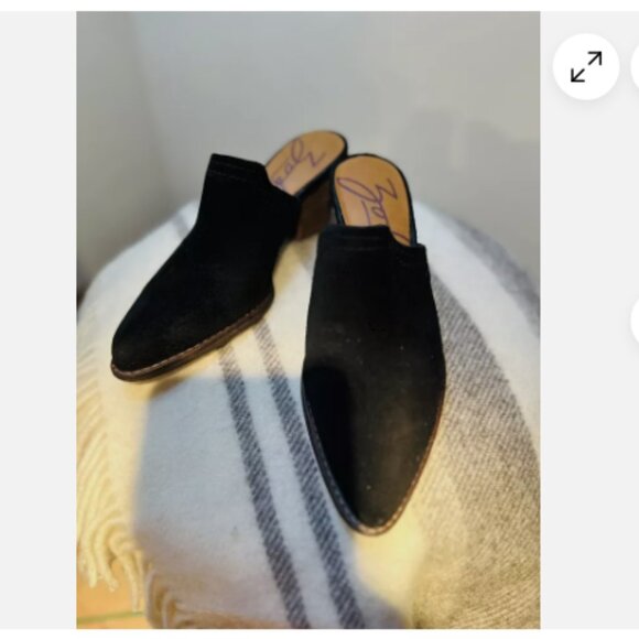 Zodiac Suede Leather ADA Slip-on Open Back Mules Black Shoe Size 6.5 Fast Ship - Picture 3 of 8